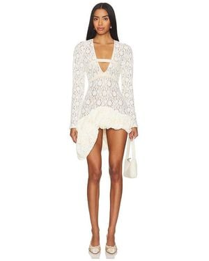 YUHAN WANG Draped Lace Dress - White
