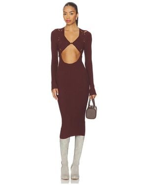 Isa Boulder Argyle Open Dress - Red