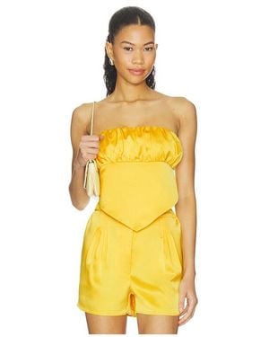 Susana Monaco Satin Scarf Tube Top - Yellow