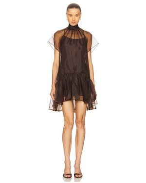 Jonathan Simkhai Minivestido Con Capas Beaux En Talla (También En 2, 4, 6, 8) - Marrón