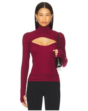 Michael Lauren Cade Long Sleeve Turtleneck Top En Color Burgundy Talla (También En S, Xs, M) - Rojo
