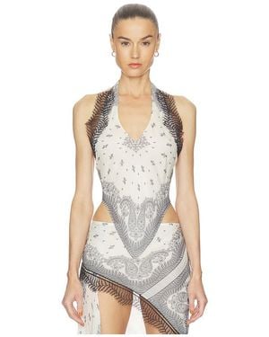 Halo Split Bandana Top - White