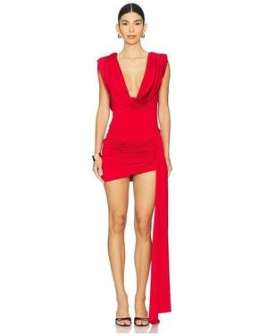 AWAVE Studio Boat Neck Mini Dress - Red