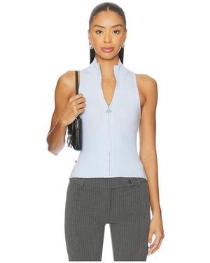 Miaou Vera Halter Top En Color Bebe Azul Talla (También En M, Xs) - Blanco