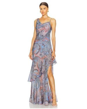 L'Agence Maxikleid Mit Rüschen Viola - Blau