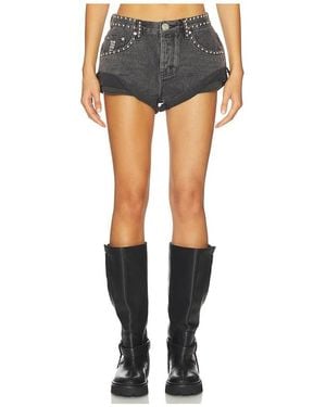 One Teaspoon Bandits Low Waist Studded Shorts - Blue