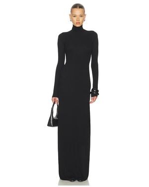 Enza Costa Silk Rib Fluid Turtleneck Dress - ブラック