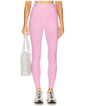 Beyond Yoga Spacedye Raise The Barre Shirred Legging - Pink
