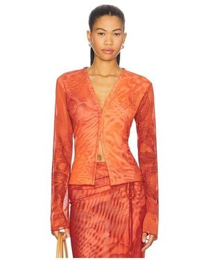 Jade Cropper Cárdigan En Color Rojo Talla (También En 36, 38, 40) - Naranja