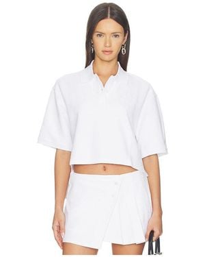 Alexander Wang Oversized High Low Polo Top - White