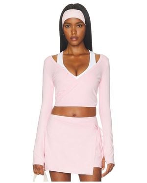 Runaway the Label Torie Ballet Wrap Top - Pink