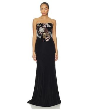 SAU LEE Velvet Gown - Black