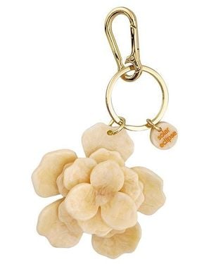 Solar Eclipse Schlüsselanhänger Gardenia Flower Bag Charm + Keychain - Weiß