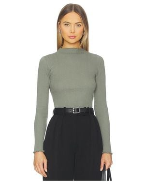 Nation Los Angeles Brenna Mock Neck Top - Green