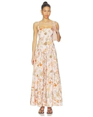 Hemant & Nandita Square Neck Maxi Dress - Natural