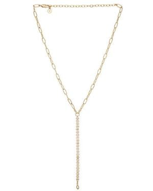 Ettika Crystal Line Pendant Necklace - Metallic