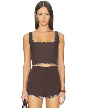 Rococo Sand Square Neck Boxy Top - Black