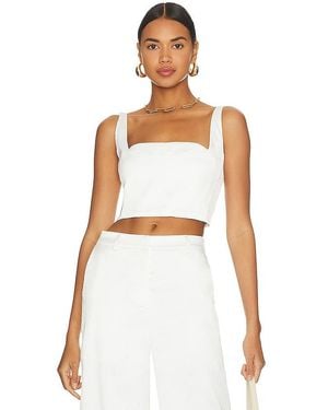 Line & Dot Celestin Cropped Top - White