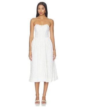 For Love & Lemons Laura Eyelet Midi Dress - White