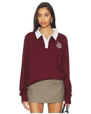 Prince Tennis T-Shirt Rugby Button En. Taille Also En S, M - Rouge