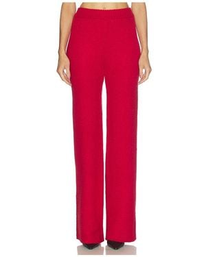 ROWEN ROSE Mohair Wide Leg Trousers - Red