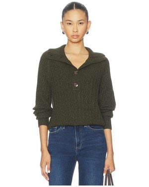 Varley Bridget Half Button Jumper - Green