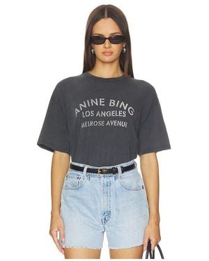 Anine Bing Cade Tee Melrose Stencil - Black