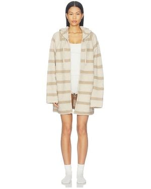 Sunday Citizen Stripe Snug Zip Hoodie - Natural