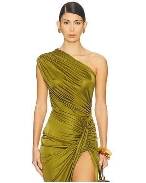 Atlein Body Drapeado Asimétrico En Color Verde Talla (También En 36, 38)
