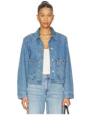 Madewell Chore Cropped Denim Jacket - Blue