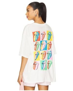 Junk Food Hot Lips Checkers Oversized Tee - White