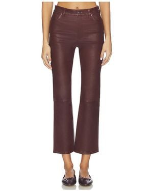 FRAME Leather Reboot Crop Pant - Red