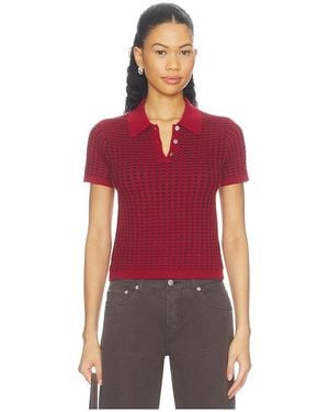 Guest In Residence Guest En Residence Shrunken Waffle Polo Top En Color Rojo Talla (También En M, S, Xs)
