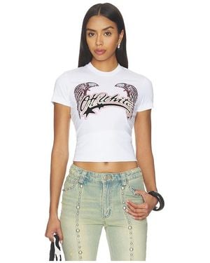 Off-White c/o Virgil Abloh Swarovski Double Eagle Slim Tee - White