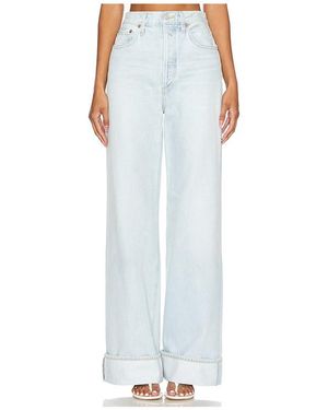 Agolde Dame High Rise Wide Leg Jeans - White