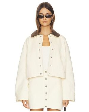 Apparis Ella Canvas Cropped Jacket - White