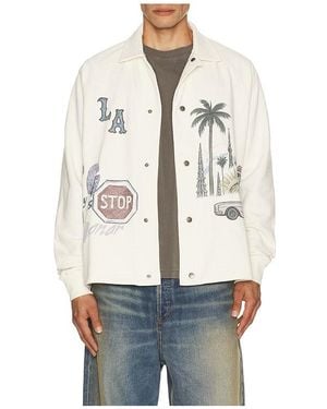 Honor The Gift All Over La Fleece Coaches Jacket - White