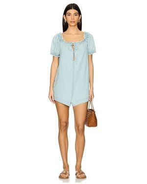 Free People Daisy デニムベビードールロンパー - ブルー