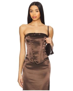 MORE TO COME Elenor Strapless Top - Brown