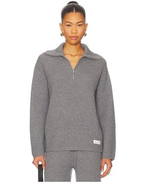 4th & Reckless Bethanie Half Zip Knit Sweater - Gray