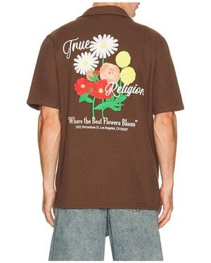 TRUE RELIGION Blooms Camp Shirt - Orange