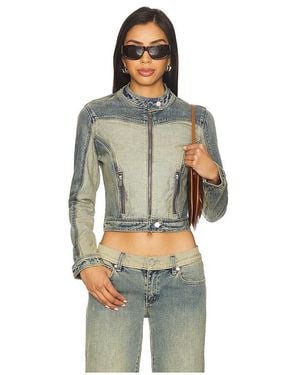 A.Brand Roxie Denim Moto Jacket - Multicolour
