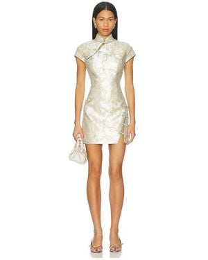 SAU LEE Jada Jacquard Dress - White