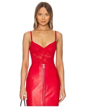 Fleur du Mal Body Encaje Le Stretch En Color Rojo Talla (Tambiãn En Xs, S, M, Xl)