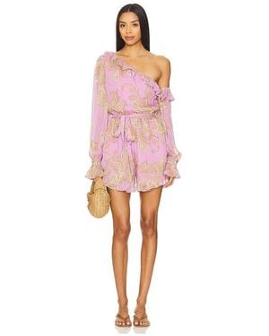 Hemant & Nandita Romper With Tie Up Belt - Pink