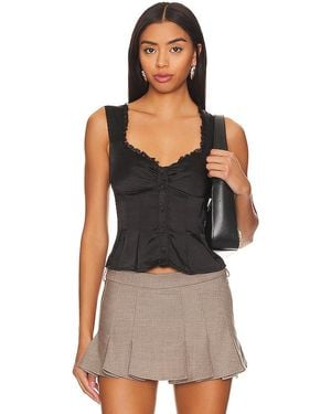 MORE TO COME Mina Bustier Top - Black