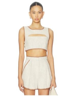 Matthew Bruch Top Corto Con Aberturas Y Ribete En Talla (También En 10, 2, 4, 6, 8) - Blanco