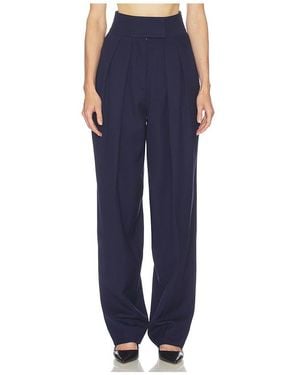 Helsa High Waist Pleated Suit Trouser - Blue