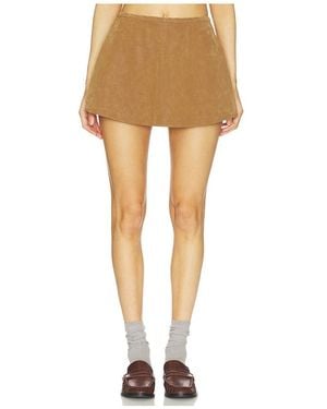 Free People X We The Free Paradise Found Suede Skirt - Natural