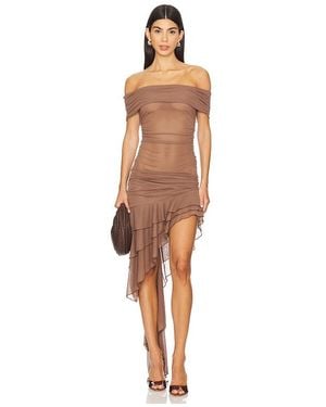 Nbd Fernanda High Low Dress - Brown